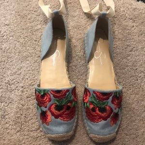 Jessica Simpson Embroidered floral espadrilles